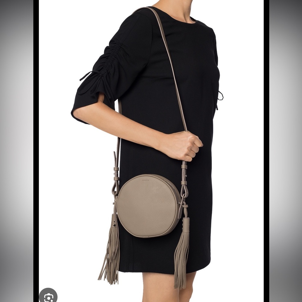 NWT AllSaints Kepi Round Crossbody - Almond Brown